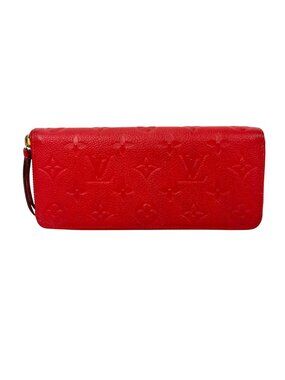 Louis Vuitton Clemence Red Empriente Leather Wallet